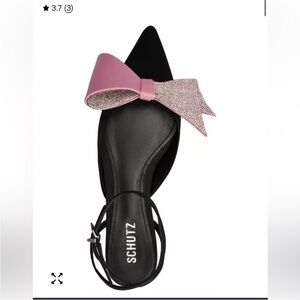SCHUTZ Kirsten Flat – Black/Candy Blush – Size 9.5B – New in Box with dust bag